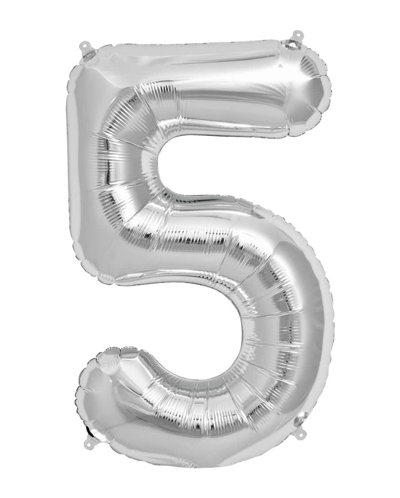 Mini Silver Foil Balloon - Number 5